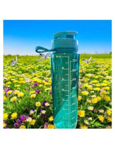 Botella de Agua Motivacional Genérico 0.95 L Verde Azulado