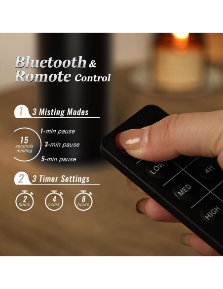 Difusor de Aceite Esencial TANOXI 100ml Control Remoto Negro