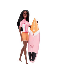 Muñeca Surfista Barbie Tokio 2020 con Medalla y Tabla