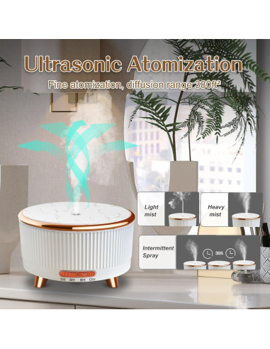 Difusor de Aceite Esencial Roonbo 500ml con 7 Luces y 3 Modos