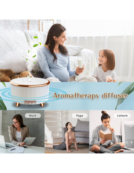 Difusor de Aceite Esencial Roonbo 500ml con 7 Luces y 3 Modos