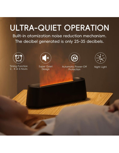 Difusor de Aceite Esencial Yaledi 250ml Chimenea Control Remoto