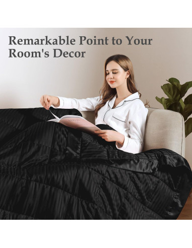 Manta con Peso King downluxe 8.16 kg Lavable Negro 274x229 cm