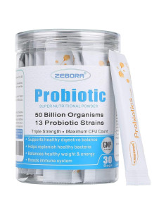 Probioticos en Polvo ZEBORA 30 Paquetes 50 Mil Millones UFC