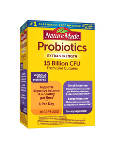 Probioticos Nature Made Extra Fuertes 15 Mil Millones CFU 30 Cápsulas