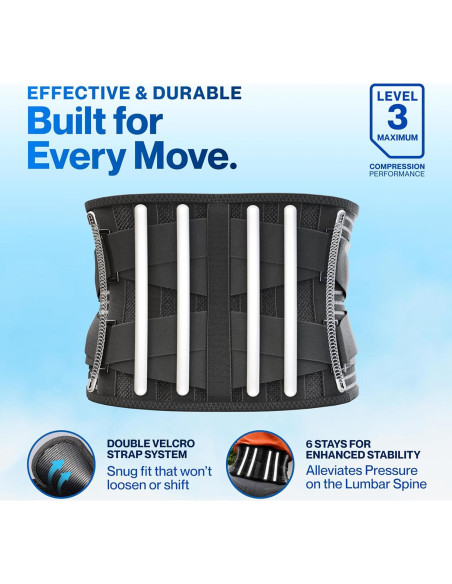 Faja de Soporte Lumbar Modvel para Dolor de Espalda Baja - M