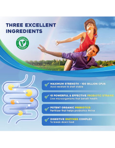 Probioticos 3-en-1 Zebora 100 Mil Millones 750 mg Vegano 2