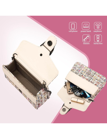 Bolso Cruzado de Hombro Blisfulady para Mujeres 20x6x14cm