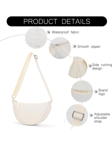 Bolsa Cruzada Pequeña BESMART de Nylon Impermeable 25.4x17cm