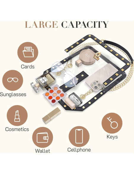 Bolsa Transparente Missnine para Eventos 22.86x7.87x16cm Mujer