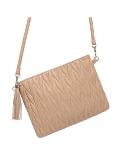 Bolso de Hombro de Cuero Vegano Albaricoque M 23.1x18x3.2cm 2