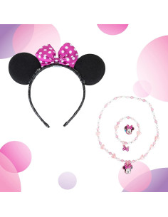 Orejas de Minnie Mouse Disney Junior + Set Joyería 4 Piezas 2