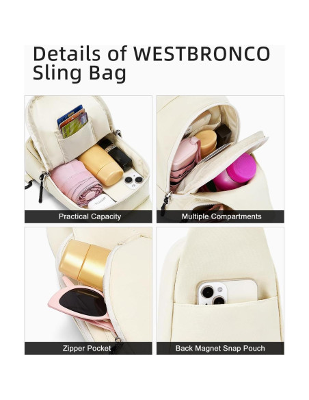 Bolso Cruzado Pequeño Westbronco para Mujer Nylon Impermeable