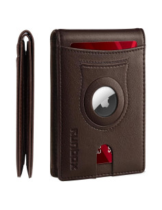 Cartera RUNBOX AirTag para Hombres Slim con Bloqueo RFID
