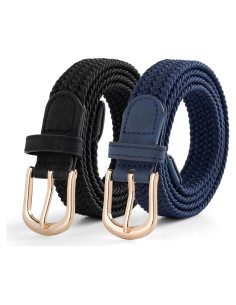 Cinturones Elásticos Trenzados para Mujeres - 2 Piezas Ajustables