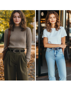 Cinturones Elásticos Trenzados para Mujeres - 2 Piezas Ajustables 2