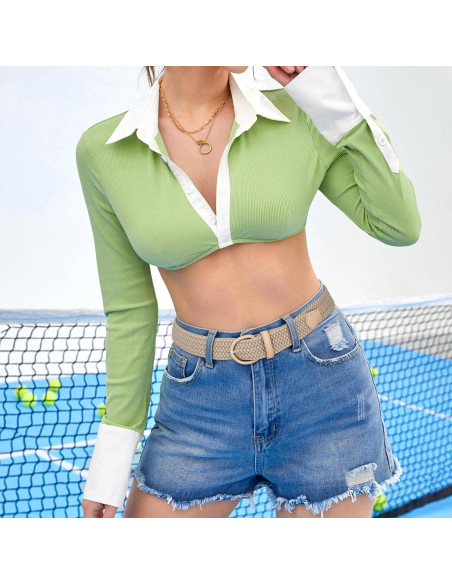 Cinturón Elástico Trenzado JASGOOD Beige para Mujeres 3.4 cm