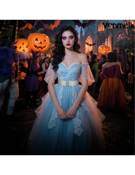 Cinturón Elástico Ancho VONMELLI para Mujeres - Ajustable Plata