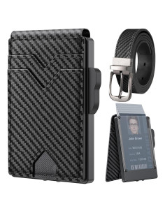 Cartera Minimalista BIIGELL de Fibra de Carbono con Bloqueo RFID