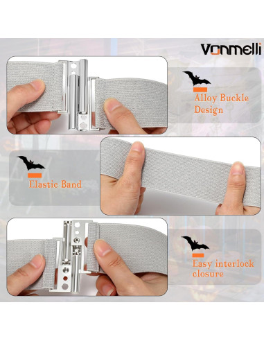 Cinturón Elástico Ancho VONMELLI para Mujeres - Ajustable Plata