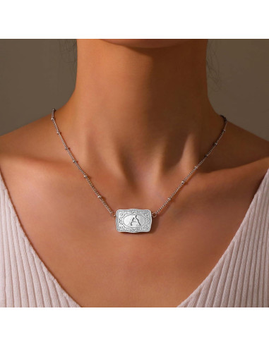 Collar Inicial de Oro de 18K ROJHOL para Mujeres - Ajustable