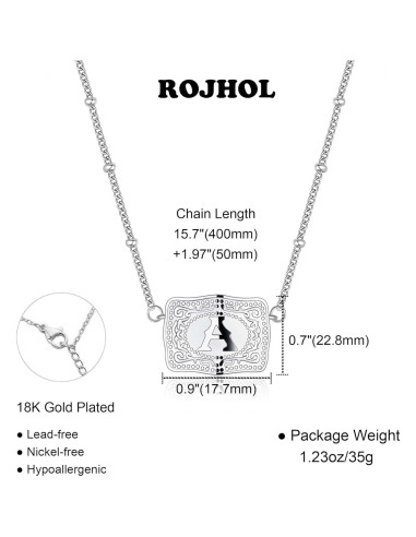 Collar Inicial de Oro de 18K ROJHOL para Mujeres - Ajustable