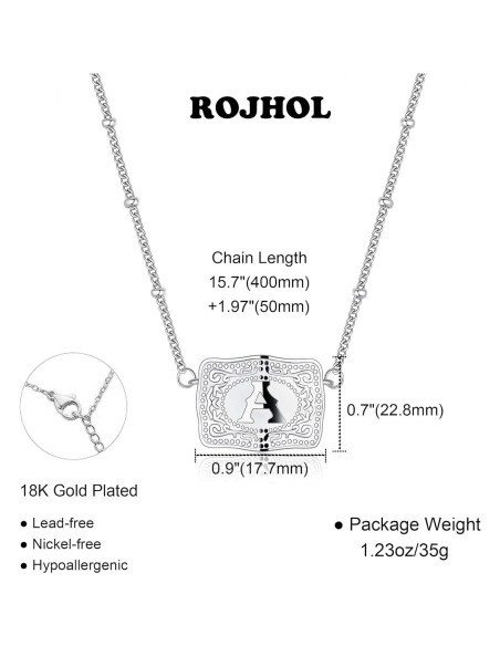 Collar Inicial de Oro de 18K ROJHOL para Mujeres - Ajustable Collar Inicial de Oro de 18K ROJHOL para Mujeres - Ajustable