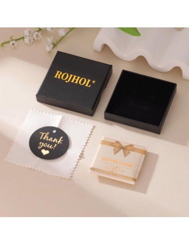 Collar Inicial de Oro de 18K ROJHOL para Mujeres - Ajustable