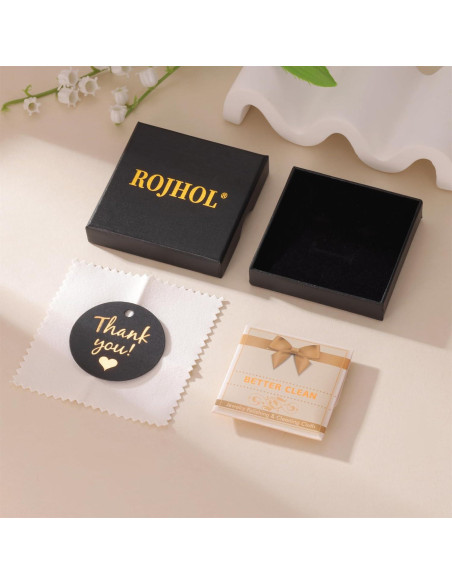 Collar Inicial de Oro de 18K ROJHOL para Mujeres - Ajustable Collar Inicial de Oro de 18K ROJHOL para Mujeres - Ajustable