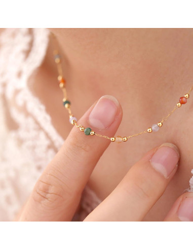 Collar Choker de Perlas Coloridas IVY TAILI Oro 18k 45cm