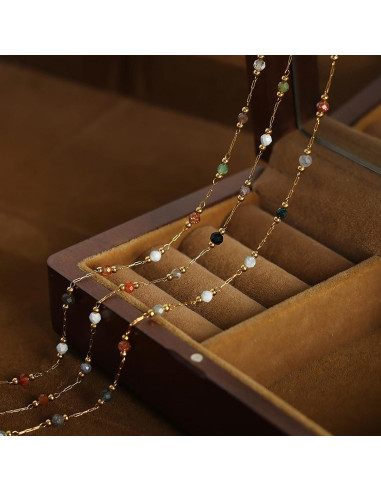 Collar Choker de Perlas Coloridas IVY TAILI Oro 18k 45cm