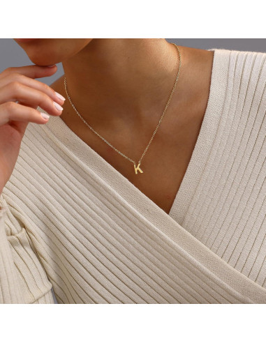 Collar Inicial Dainty de Oro 14k para Mujeres - Regalo Personalizado