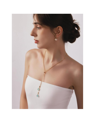 Collar Y con encanto de serpiente dorada MINACHI para mujeres