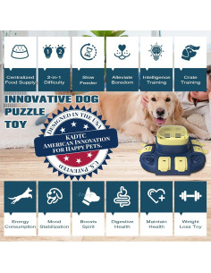 Juguete de Rompecabezas para Perros KADTC 2 en 1 Alimentador Lento 2