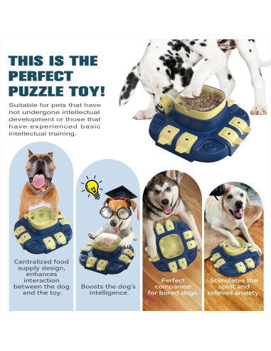 Juguete de Rompecabezas para Perros KADTC 2 en 1 Alimentador Lento