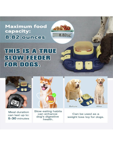 Juguete de Rompecabezas para Perros KADTC 2 en 1 Alimentador Lento