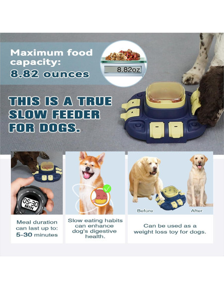 Juguete de Rompecabezas para Perros KADTC 2 en 1 Alimentador Lento