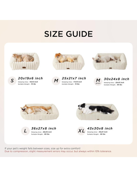 Cama Ortopédica para Perros Bedsure 63.5x53.3cm Crema Cama Ortopédica para Perros Bedsure 63.5x53.3cm Crema