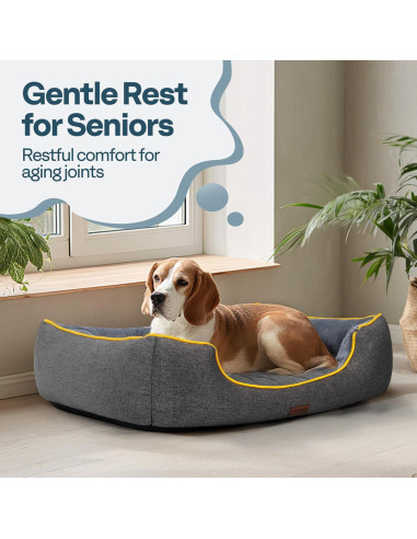 Cama Ortopédica Grande para Perros MellowMates 91x69cm Gris