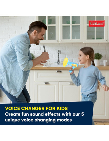 Cambiador de Voz Kidzlane para Niños - Megáfono Azul con 5 Efectos