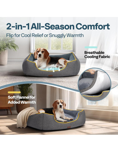 Cama Ortopédica Grande para Perros MellowMates 91x69cm Gris
