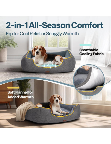 Cama Ortopédica Grande para Perros MellowMates 91x69cm Gris