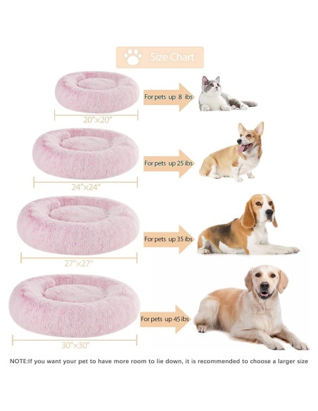 Cama para Perros WNPETHOME 76 cm Rosa Claro Antiestrés