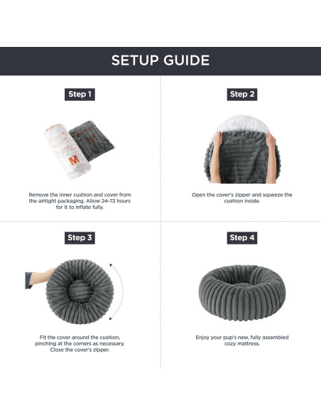 Cama Donut Pequeña Bedsure 58.4 cm Crema Antideslizante Cama Donut Pequeña Bedsure 58.4 cm Crema Antideslizante