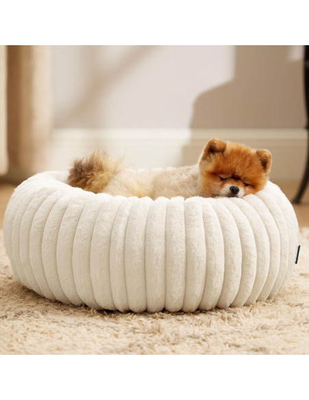 Cama Donut Pequeña Bedsure 58.4 cm Crema Antideslizante Cama Donut Pequeña Bedsure 58.4 cm Crema Antideslizante