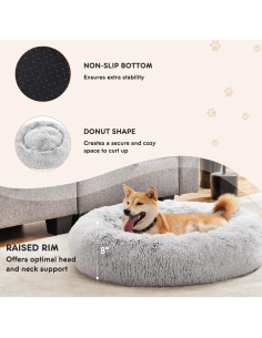 Cama para Perros y Gatos Sweetcrispy Donut 61 cm Gris 2