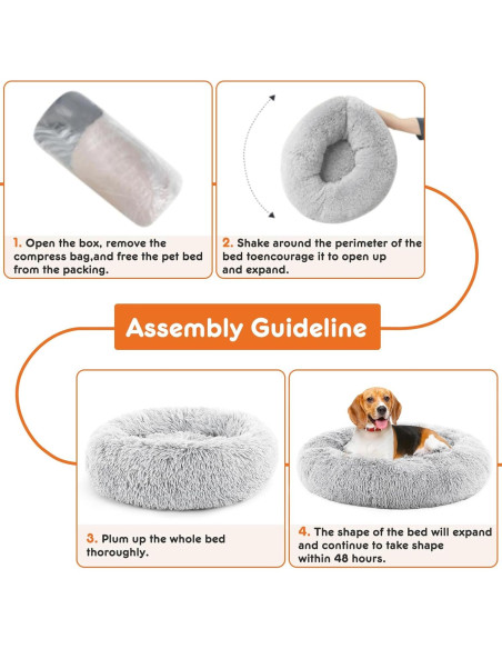 Cama para Perros y Gatos Sweetcrispy Donut 61 cm Gris