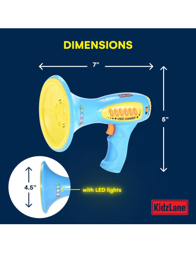 Cambiador de Voz Kidzlane para Niños - Megáfono Azul con 5 Efectos