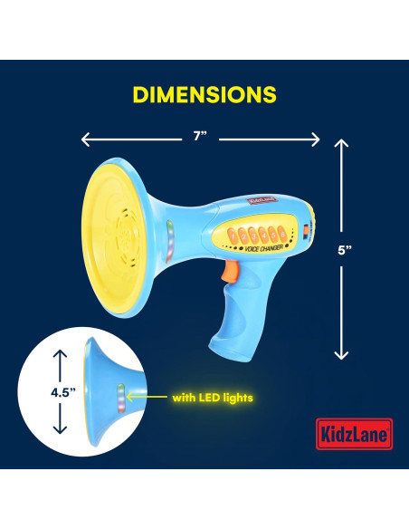 Cambiador de Voz Kidzlane para Niños - Megáfono Azul con 5 Efectos