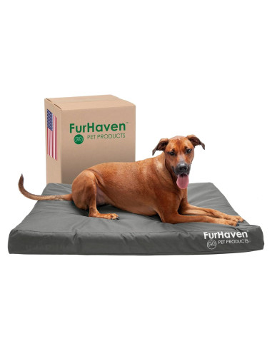 Cama ortopédica Furhaven Jumbo para perros grandes - Gris piedra